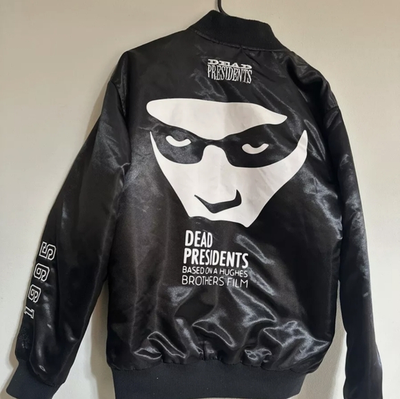 Men's Headgear Classics Dead President Bomber Black Soft Premium Satin Jacket L - Picture 2 of 6